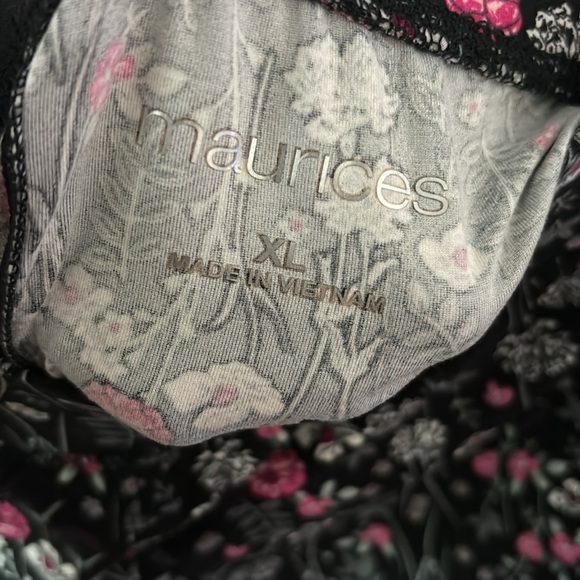 Womens Maurice’s Super Soft Floral Leggings, Black,XL - Picture 4 of 5